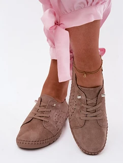 semišové polobotky tmavě béžové model 22123254 - Boto