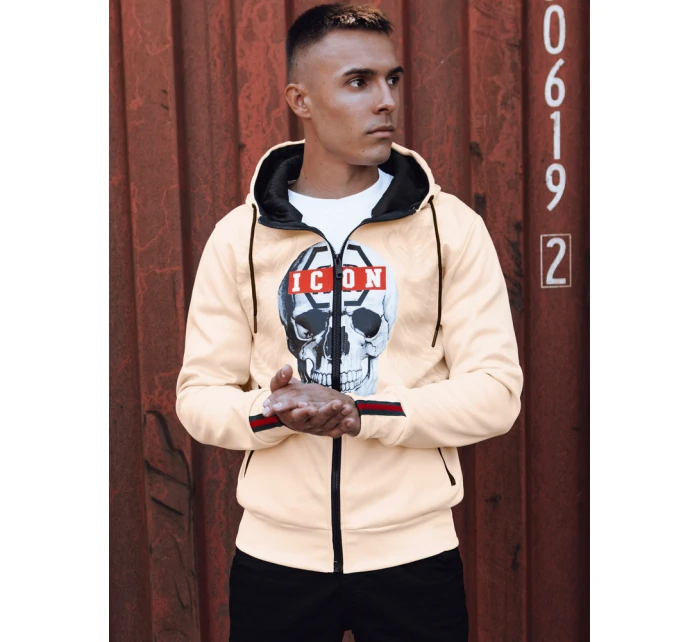 Pánská světle béžová mikina Dstreet model 21980043 - FashionStreet