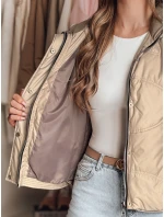 Dámská přechodná prošívaná bunda s kapucí béžová Dstreet model 21986716 - FashionStreet Dámská přechodná prošívaná bunda s kapucí béžová Dstreet model 21986716 - FashionStreet