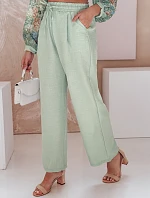 Dámske nohavice so širokými nohavicami MILLIVIO green FashionStreet UY2662