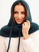 Dámska čiapka s kapucňou, šnurovaním a pleteným vzorom Marine