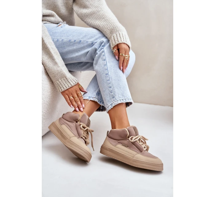 Śniegowce Damskie Big Star OO274A532 Beżowe Śniegowce Damskie Big Star OO274A532 Beżowe