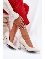 Eleganckie Czółenka Na Rozszerzanej Szpilce Vinceza 62222 Beżowe