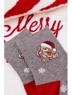 Dámské vánoční ponožky sněhové  v Santa Claus tmavě šedé model 21786668 - Aura.via