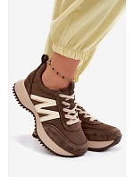 Dámské semišové tenisky na platformě Vinceza 41521 Hnědé