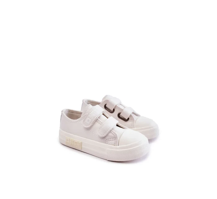 Dětské kožené tenisky na suchý zip BIG STAR KK374091 Bílá