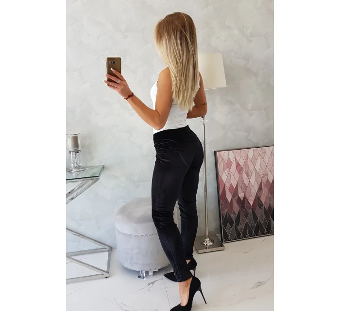 Velurové kalhoty černé