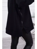 Zateplená mikina so zipsom na boku čierna