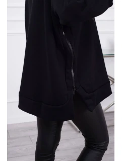 Zateplená mikina so zipsom na boku čierna