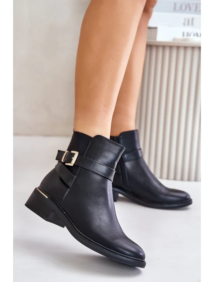 Botki Sztyblety Damskie Na Niskim Obcasie Ocieplane Czarne Zinlora Botki Sztyblety Damskie Na Niskim Obcasie Ocieplane Czarne Zinlora