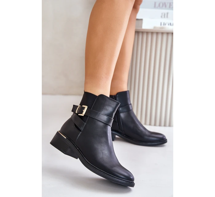 Botki Sztyblety Damskie Na Niskim Obcasie Ocieplane Czarne Zinlora Botki Sztyblety Damskie Na Niskim Obcasie Ocieplane Czarne Zinlora