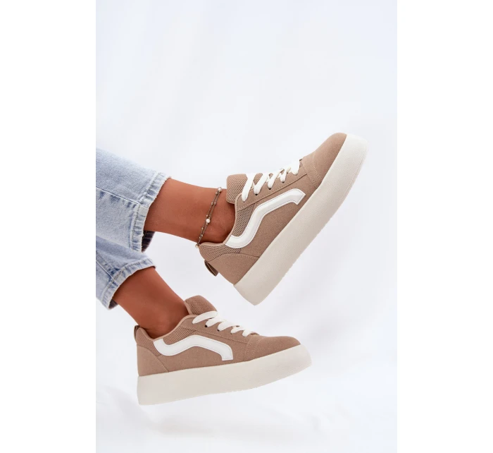Sneakersy Damskie Na Platformie Khaki Tellnira