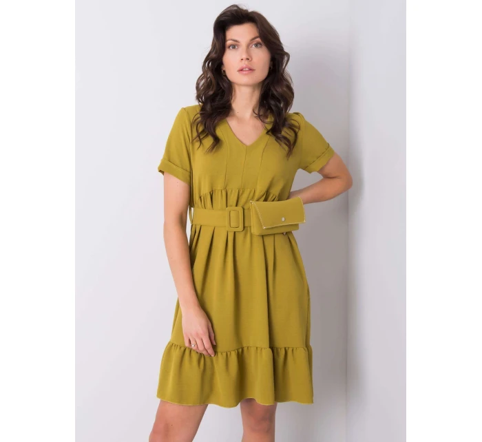Šaty DHJ SK model 17614713 olivový - FPrice Šaty DHJ SK model 17614713 olivový - FPrice