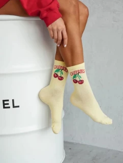 Dámske členkové ponožky CHERRIES - žlté
