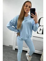 Bavlnená mikina + legíny 9454 modrá - Kesi