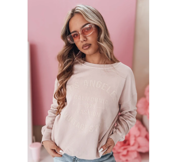 Dámská oversize mikina v pudrově růžové barvě Dstreet model 21985690 - FashionStreet Dámská oversize mikina v pudrově růžové barvě Dstreet model 21985690 - FashionStreet