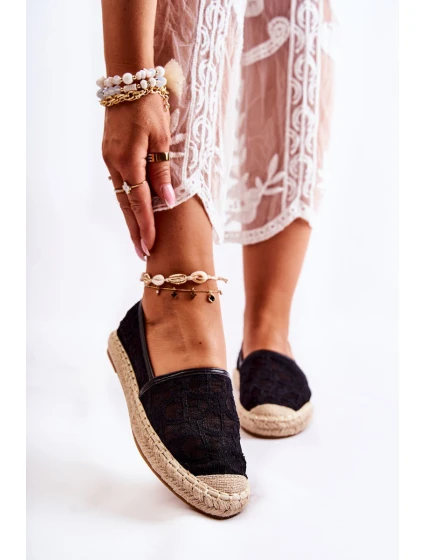 Klasické dámské espadrilky prolamované Černá model 21588437 - S.Barski