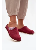 Dámské pantofle s květinou model 21714622 bordó - Inblu