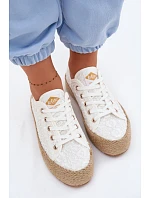 Krajkové tenisky espadrilky na platformě model 22102795 Bílé - Lee Cooper