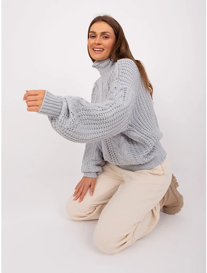 Sweter AT SW model 18884696 szary - FPrice Sweter AT SW model 18884696 szary - FPrice
