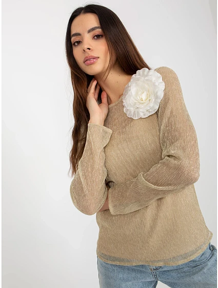 Dámská halenka a top LK KMPL model 18027342 béžová - FPrice Dámská halenka a top LK KMPL model 18027342 béžová - FPrice
