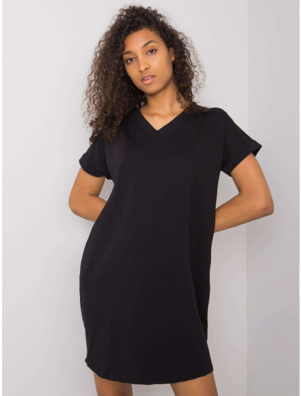 RUE PARIS Čierne bavlnené šaty pre ženy