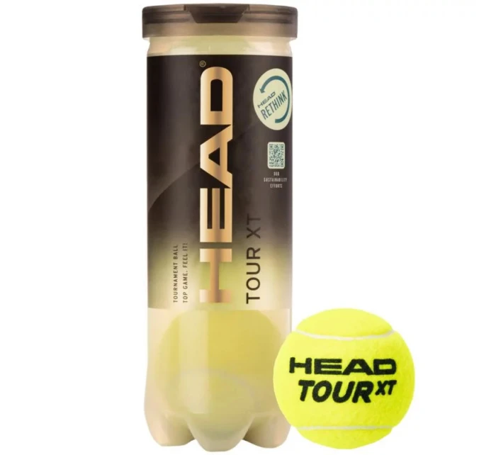 SPORT Tenisové loptičky Tour XT 3 ks 570823 žltá s potlačou - Head