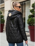 Kurtka damska pikowana z kapturem czarna model 22042837 - FashionStreet