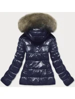 Dámska maľovaná prešívaná bunda Dark Blue (7695) Dámska maľovaná prešívaná bunda Dark Blue (7695)