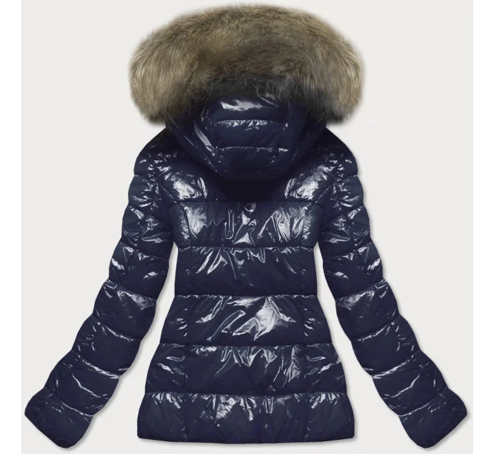 Dámska maľovaná prešívaná bunda Dark Blue (7695) Dámska maľovaná prešívaná bunda Dark Blue (7695)