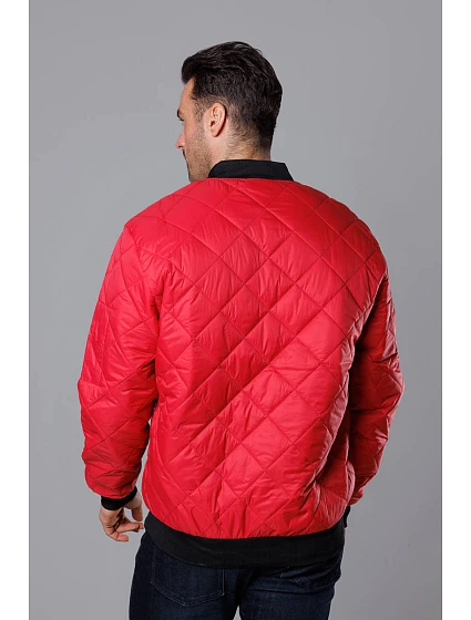 Červená prošívaná pánská bunda typu "bomber" model 18344874 - J.STYLE Červená prošívaná pánská bunda typu "bomber" model 18344874 - J.STYLE