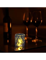 MINI DEKORATÍVNA LAMPA 6 CM TRANSPARENTNÁ TEPLÁ BIELA 1 LED