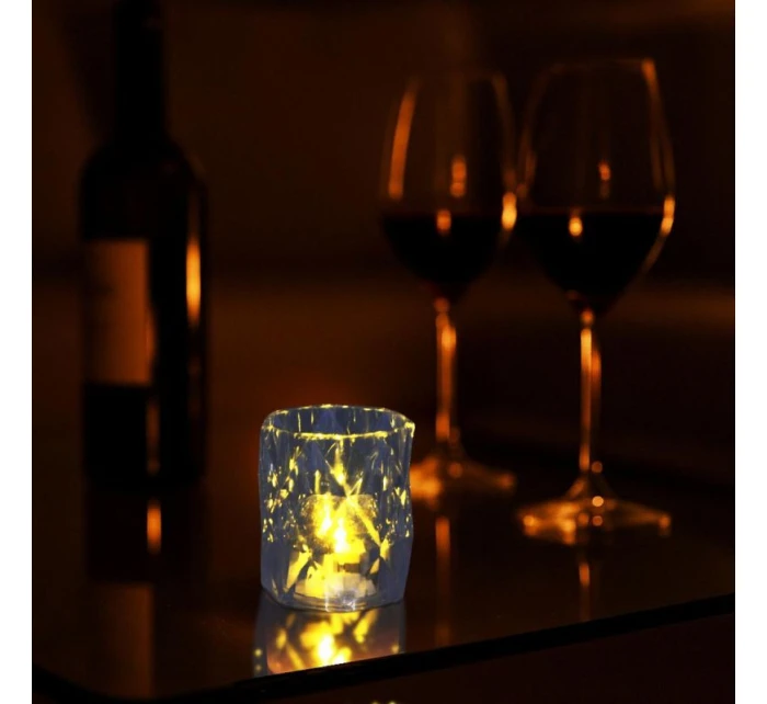 MINI DEKORATÍVNA LAMPA 6 CM TRANSPARENTNÁ TEPLÁ BIELA 1 LED