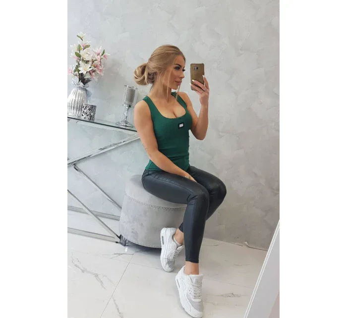 Rebrovaná blúzka s blúzkou zelená