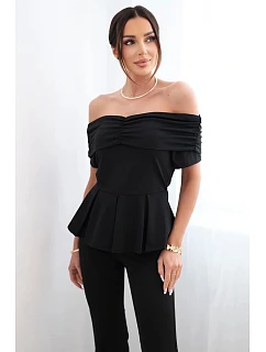 Dámsky bavlnený set s krátkym rukávom a šortkami žltý