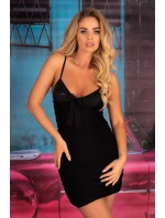 Dámska košieľka Brigitte chemise + tangá ZADARMO! Čierna - LivCo Corsetti