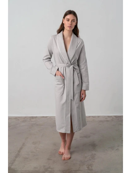Dámský župan světle šedý model 19424534 - Vamp Dámský župan světle šedý model 19424534 - Vamp