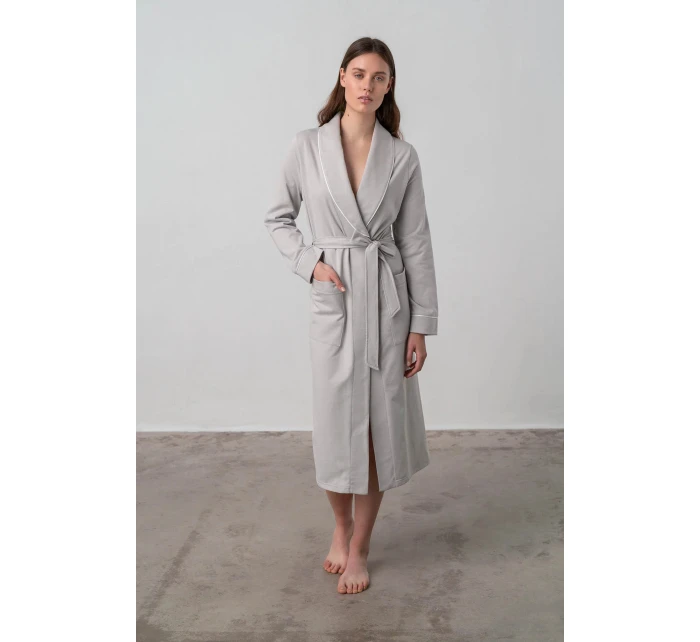Dámský župan světle šedý model 19424534 - Vamp Dámský župan světle šedý model 19424534 - Vamp