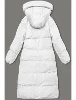 Biela dlhá hrubá dámska bunda s kapucňou (5M3163-281) Biela dlhá hrubá dámska bunda s kapucňou (5M3163-281)