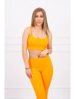 Súprava s blúzou hore pruhovaná oranžová neónová