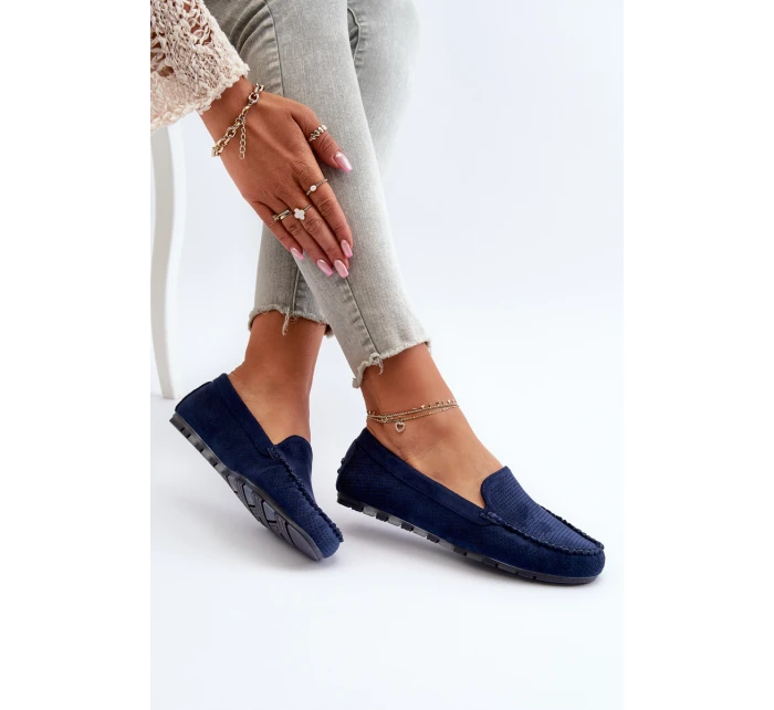 Dámské modré semišové mokasíny model 21653941 - Boto Dámské modré semišové mokasíny model 21653941 - Boto