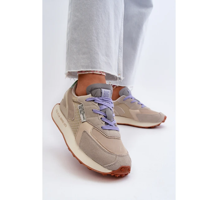 Sneakersy Damskie Na Platformie Memory Foam System Big Star NN274681 Beżowe Sneakersy Damskie Na Platformie Memory Foam System Big Star NN274681 Beżowe
