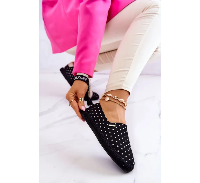 Dámské módní espadrilky Polka Dots Big Star - černé Dámské módní espadrilky Polka Dots Big Star - černé