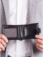 Pánska horizontálna čierna kožená peňaženka