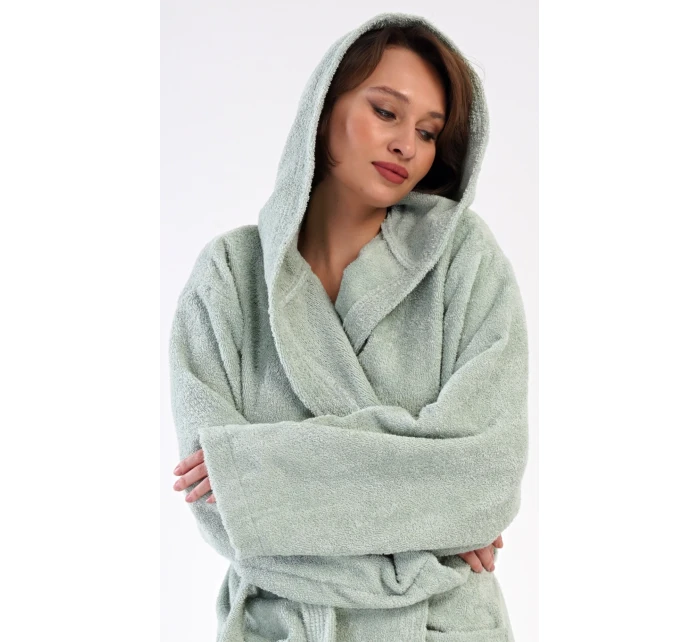 Dámsky dlhý župan s kapucňou Mint