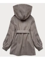 Hnědá dámská rozšířená bunda se vzorem model 21140787 - ROSSE LINE