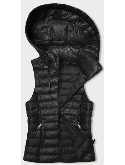 Černá prošívaná vesta s odepínací kapucí model 20828079 - J.STYLE