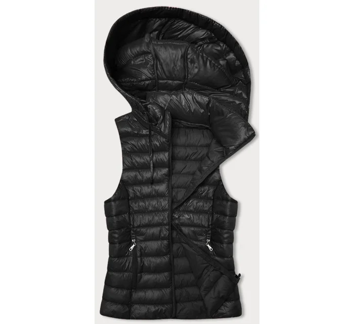 Černá prošívaná vesta s odepínací kapucí model 20828079 - J.STYLE