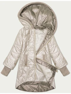 Svetlo béžová prešívaná bunda s ozdobným sťahovacím lemom S'West (B8345-70)