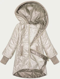 Svetlo béžová prešívaná bunda s ozdobným sťahovacím lemom S'West (B8345-70)